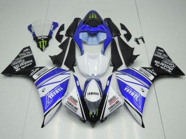 Online 2012-2014 Yamaha YZF 1000 R1 Motorcycle Fairings - White Blue Black Green Monster Yamalube Canada