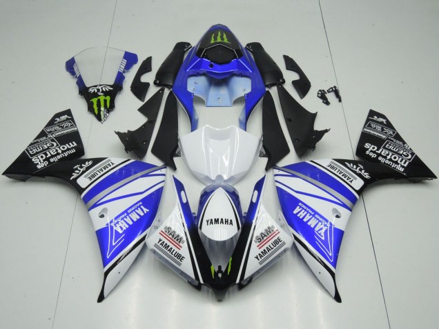 2012-2014 Yamaha YZF 1000 R1 Motorcycle Fairings - White Blue Black Green Monster Yamalube Canada
