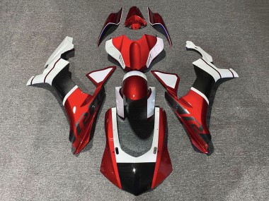 Online 2015-2019 Yamaha YZF 1000 R1 Motorcycle Fairings - White Red Faux Carbon Fiber Canada