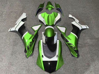 Online 2015-2019 Yamaha YZF 1000 R1 Motorcycle Fairings - White Green Faux Carbon Fiber Canada