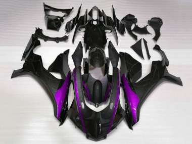 Online 2020-2025 Yamaha YZF 1000 R1 Motorcycle Fairings - Faux Carbon Fiber Purple Stripe Canada