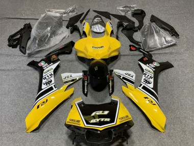 Online 2020-2025 Yamaha YZF 1000 R1 Motorcycle Fairings - Yellow White Glossy Black GYTR Canada