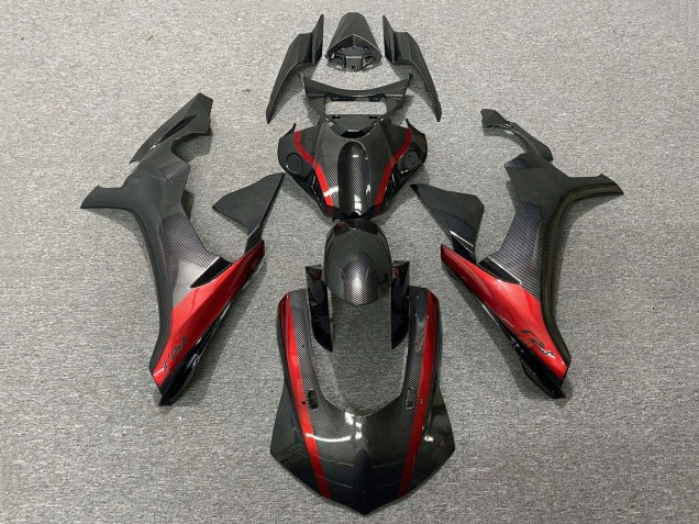 2020-2025 Yamaha YZF 1000 R1 Motorcycle Fairings - Faux Carbon Fiber Red Canada