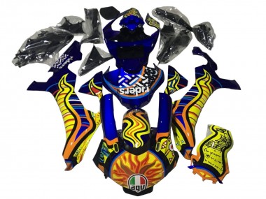 Online 2020-2025 Yamaha YZF 1000 R1 Motorcycle Fairings - Blue Yellow Orange Tribal Sun Canada