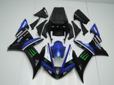 Online 2002-2003 Yamaha YZF 1000 R1 Motorcycle Fairings - Blue White Black Green Motul Green Monster Canada