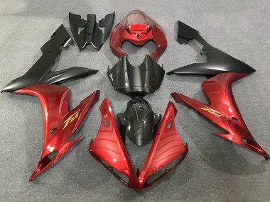 Online 2004-2006 Yamaha YZF 1000 R1 Motorcycle Fairings - Red Faux Carbon Fiber Matte Black Canada