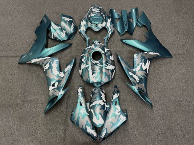 Online 2004-2006 Yamaha YZF 1000 R1 Motorcycle Fairings - Teal Green White Grey Camouflage Canada