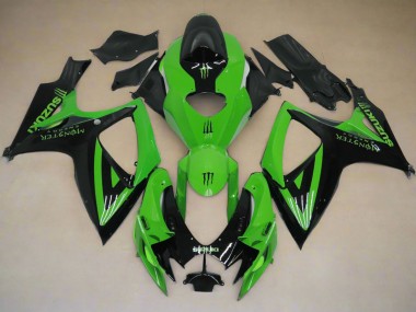 Online 2006-2007 Suzuki GSXR 600 / GSXR 750 Motorcycle Fairings - Green Black Monster Canada