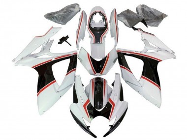 Online 2006-2007 Suzuki GSXR 600 / GSXR 750 Motorcycle Fairings - White Orange Black Pinstripe Canada