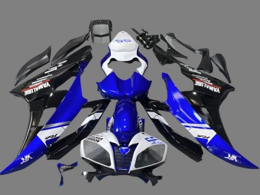 Online 2006-2007 Yamaha YZF R6 Motorcycle Fairings - White Blue Glossy Black Yamalube Canada