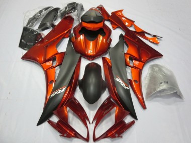 Online 2006-2007 Yamaha YZF R6 Motorcycle Fairings - Orange Matte Black Canada