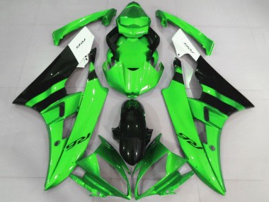 Online 2006-2007 Yamaha YZF R6 Motorcycle Fairings - White Green Glossy Black Canada