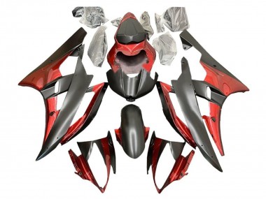 Online 2006-2007 Yamaha YZF R6 Motorcycle Fairings - Red Matte Black Canada