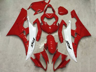 Online 2006-2007 Yamaha YZF R6 Motorcycle Fairing Kits - White Red Canada