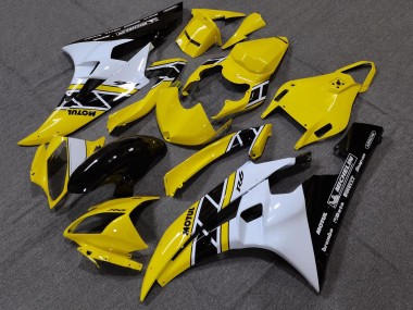 Online 2006-2007 Yamaha YZF R6 Motorcycle Fairings - Yellow White Glossy Black Motul Michelin Canada