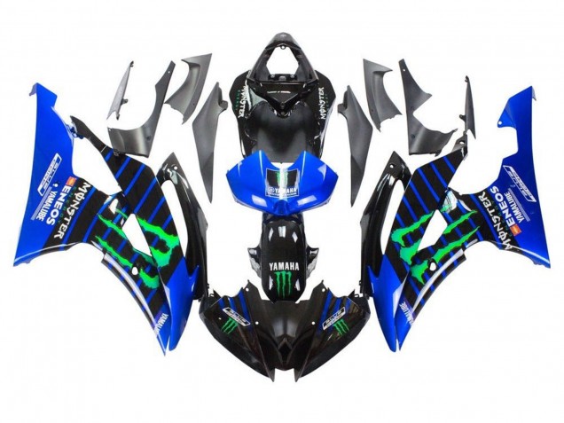 2008-2016 Yamaha YZF R6 Motorcycle Fairings - Blue Black Green Monster ENEOS Yamalube Canada