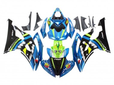 Online 2008-2016 Yamaha YZF R6 Motorcycle Fairings - Blue Green Glossy Black Shark Canada