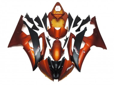 Online 2008-2016 Yamaha YZF R6 Motorcycle Fairings - Orange Matte Black Canada