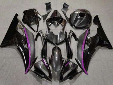 Online 2008-2016 Yamaha YZF R6 Motorcycle Fairings - Black Carbon Fiber Style Purple Canada