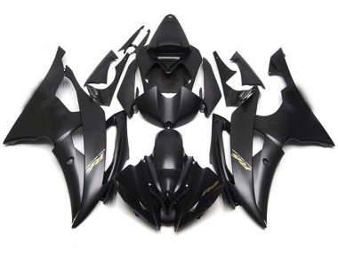 Online 2008-2016 Yamaha YZF R6 Motorcycle Fairings - Matte Black Gold Decals Canada
