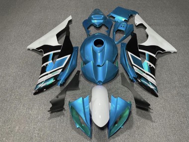 Online 2008-2016 Yamaha YZF R6 Motorcycle Fairings - White Blue Black Stripe Canada