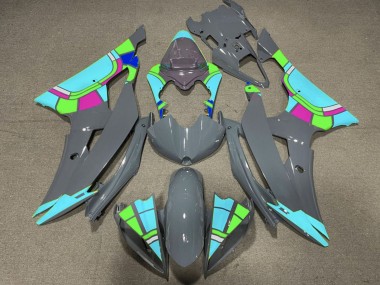 Online 2008-2016 Yamaha YZF R6 Motorcycle Fairings - Nardo Grey Turquoise Blue Color Wheel Canada