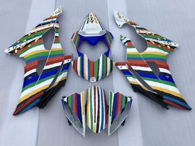 Online 2008-2016 Yamaha YZF R6 Motorcycle Fairings - White Blue Green Yellow Red Rainbow Stripe Canada