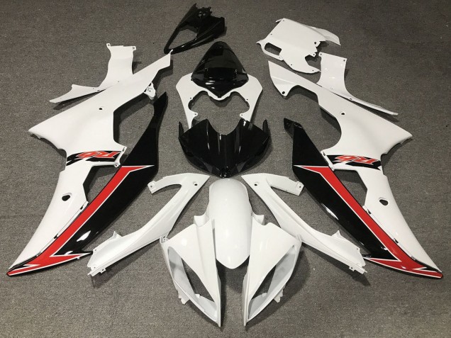 2008-2016 Yamaha YZF R6 Motorcycle Fairing - White Red Glossy Black Canada