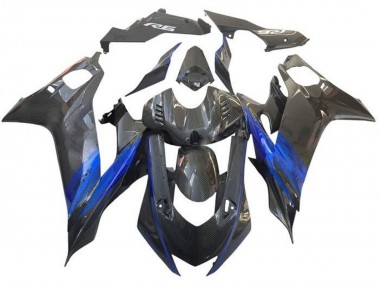 Online 2017-2023 Yamaha YZF R6 Motorcycle Fairing - Blue Black Faux Carbon Fiber Canada