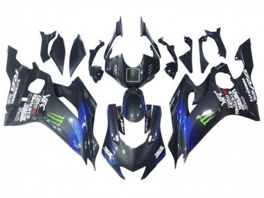 Online 2017-2023 Yamaha YZF R6 Motorcycle Fairings - Blue Black Faux Carbon Fiber Green Monster Canada