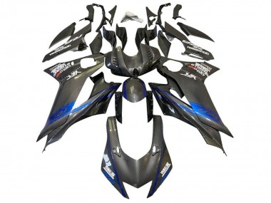 Online 2017-2023 Yamaha YZF R6 Motorcycle Fairings - Blue Black Faux Carbon Fiber Canada