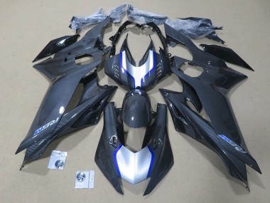 Online 2017-2023 Yamaha YZF R6 Motorcycle Fairings - Silver Blue Black Faux Carbon Fiber Canada
