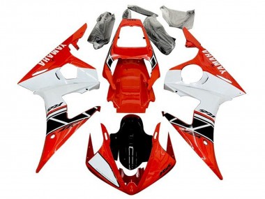 Online 2003-2004 Yamaha YZF R6 Motorcycle Fairings - Red White Glossy Black Stripe Canada