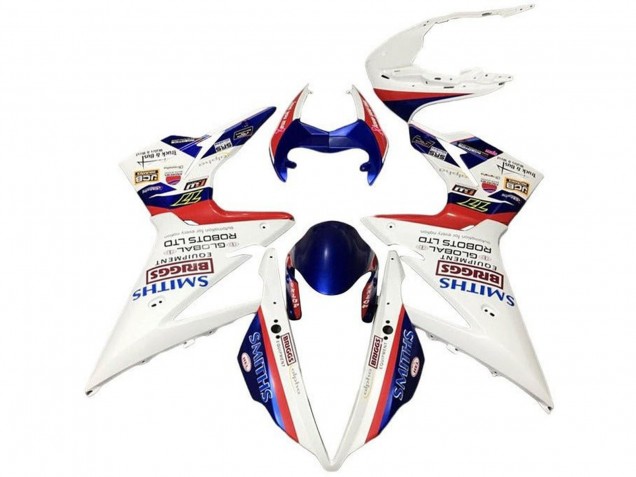 2013-2016 Triumph Daytona 675 Triple Motorcycle Fairings - White Red Blue Smiths Canada