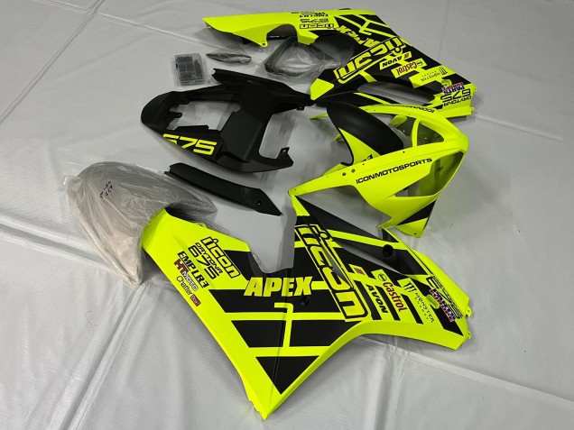 2006-2008 Triumph Daytona 675 Triple Motorcycle Fairings - Yellow Matte Black Canada