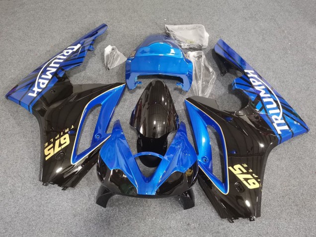 2006-2008 Triumph Daytona 675 Triple Motorcycle Fairings - Blue Glossy Black Racing Canada