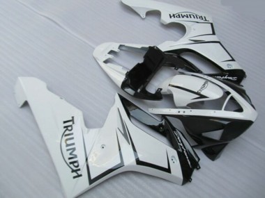 Online 2006-2008 Triumph Daytona 675 Triple Motorcycle Fairings - White Glossy Black Canada