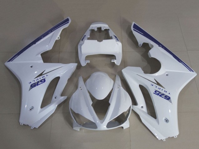 2009-2012 Triumph Daytona 675 Triple Motorcycle Fairing Kits - White Blue Canada