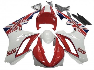 Online 2009-2012 Triumph Daytona 675 Triple Motorcycle Fairings - White Red Canada