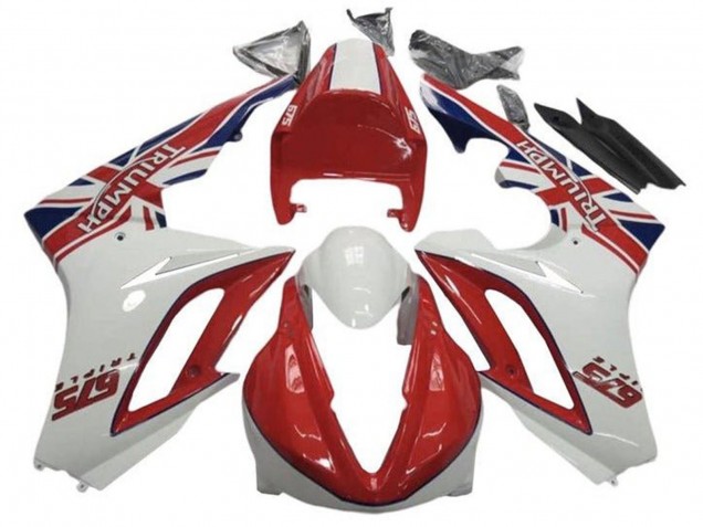 2009-2012 Triumph Daytona 675 Triple Motorcycle Fairings - White Red Canada