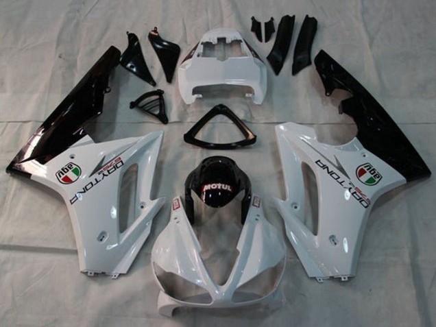 2009-2012 Triumph Daytona 675 Triple Motorcycle Fairings - White Glossy Black Motul Canada