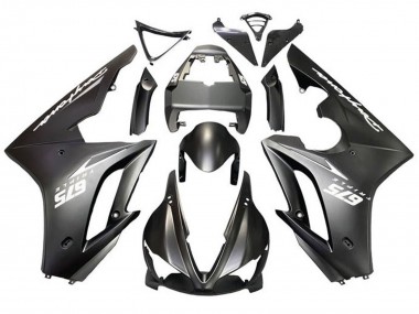 Online 2009-2012 Triumph Daytona 675 Triple Motorcycle Fairings - Matte Black White Decals Canada