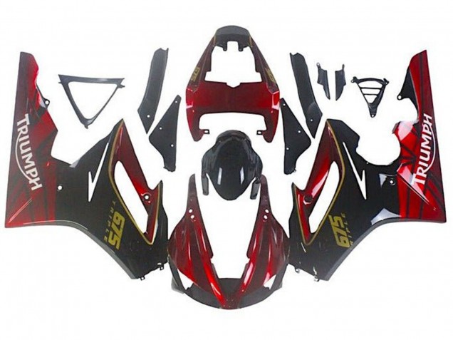 2009-2012 Triumph Daytona 675 Triple Motorcycle Fairings - Red Glossy Black Canada