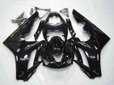 Online 2009-2012 Triumph Daytona 675 Triple Motorcycle Fairing - Glossy Black Gold Decals Canada