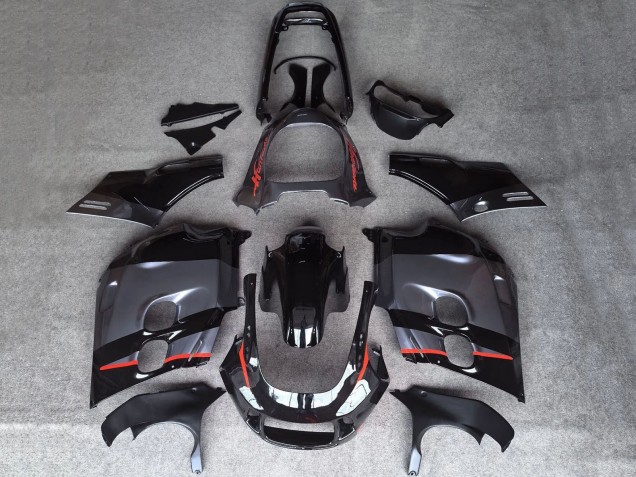 1987-1988 Honda CBR1000F Hurricane Motorcycle Fairings - Glossy Black Matte Grey Red Line Canada