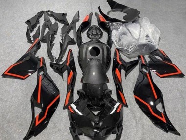 Online 2019-2025 Kawasaki ZX4R ZX-4RR Motorcycle Fairings - Faux Carbon Fiber Black Red Canada