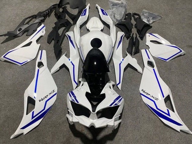 2019-2025 Kawasaki ZX4R ZX-4RR Motorcycle Fairings - White Blue Stripe Canada