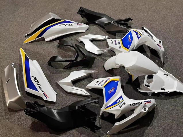 2022-2024 Honda ADV160 Motorcycle Fairings - White Blue Yellow HRC Canada