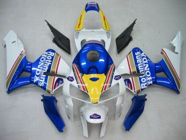 Online 2005-2006 Honda CBR600RR Motorcycle Fairings - Blue White Yellow Rothmans Canada