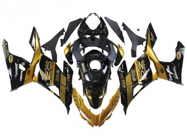 Online 2018-2024 Kawasaki EX400 Motorcycle Fairings - Gold Glossy Black Canada